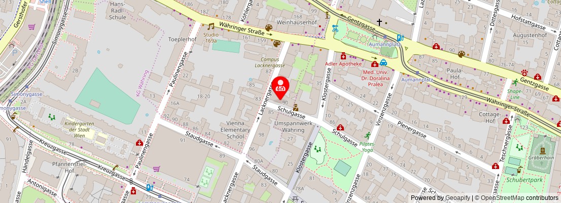 Street map section around the address