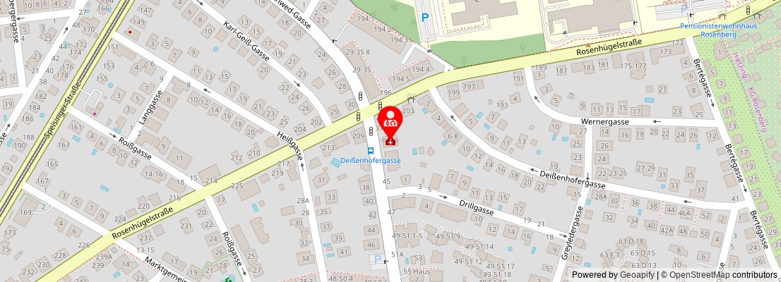 Street map section around the address