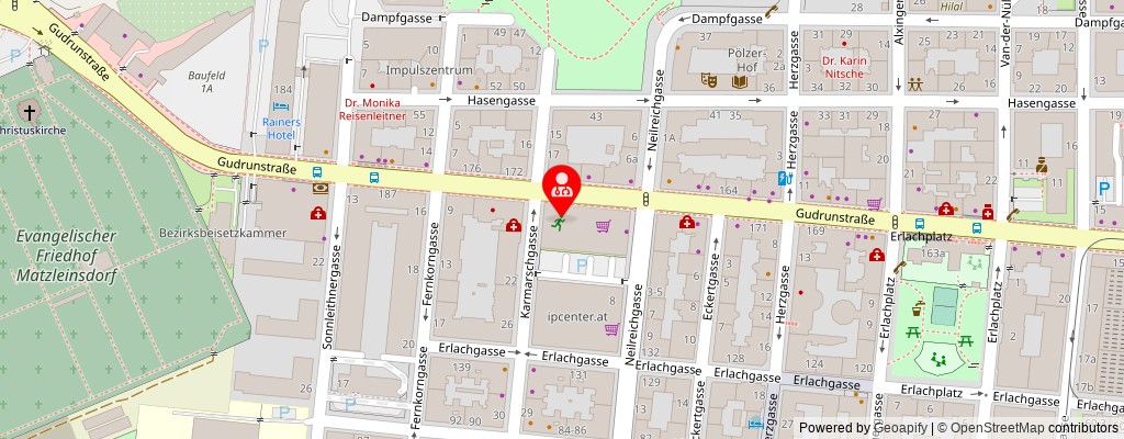 Street map section around the address