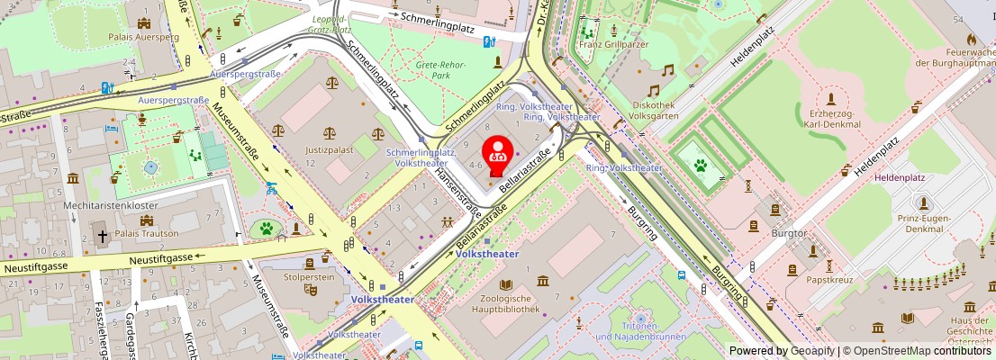 Street map section around the address