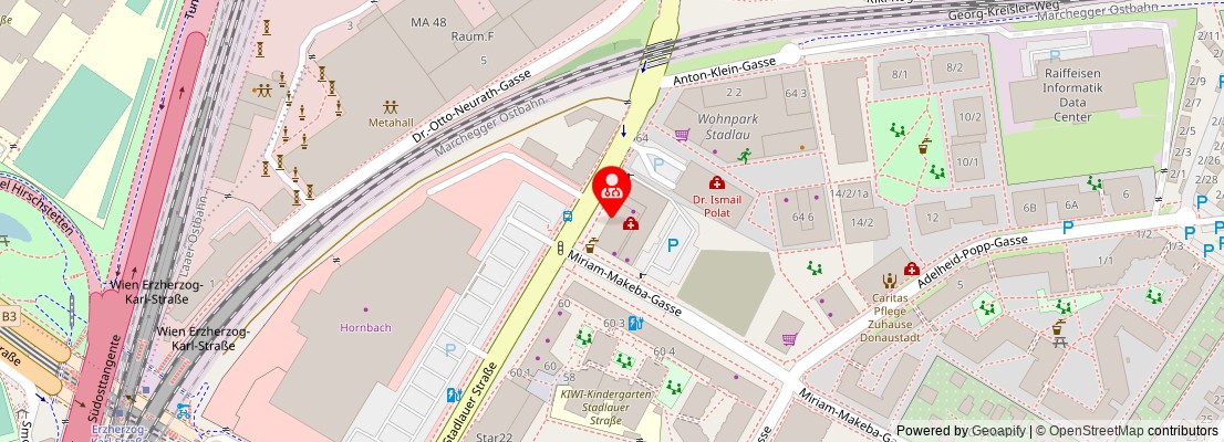 Street map section around the address