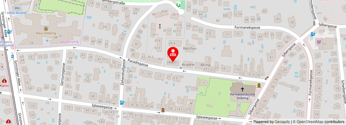 Street map section around the address