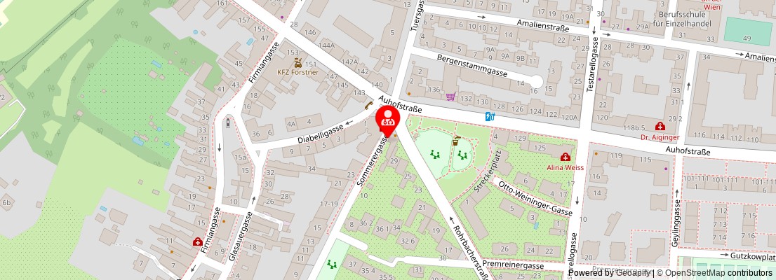 Street map section around the address