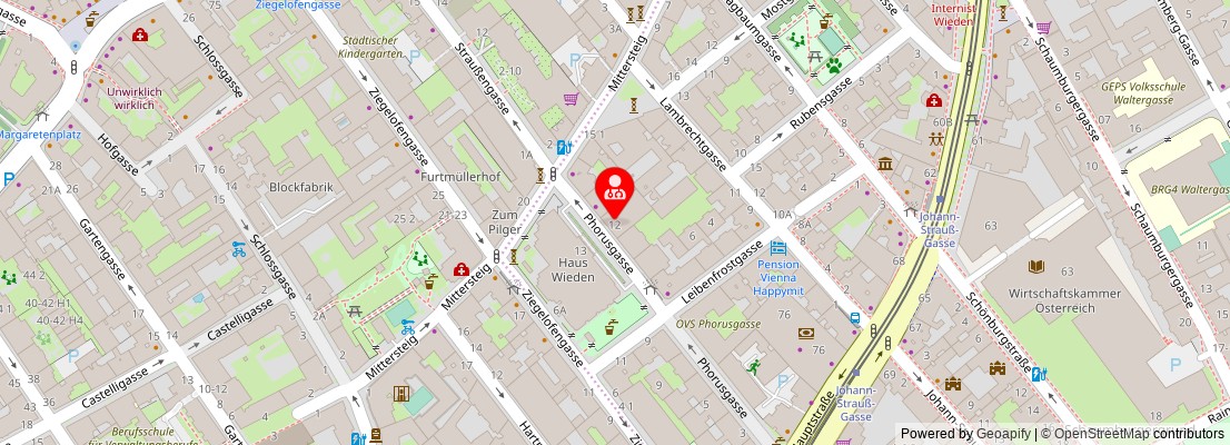 Street map section around the address
