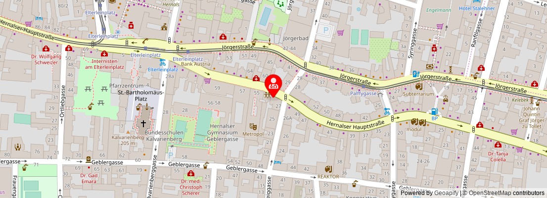 Street map section around the address