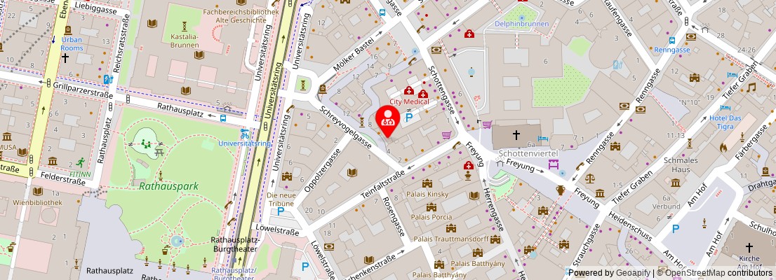 Street map section around the address