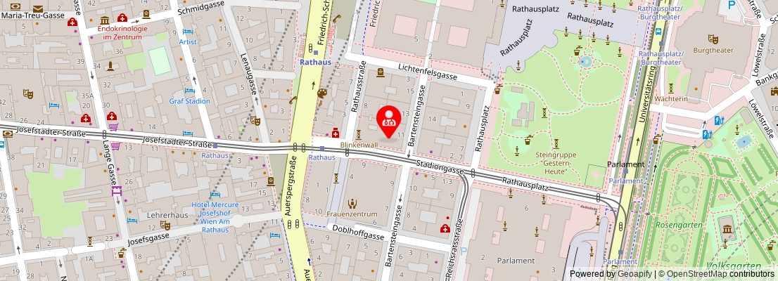 Street map section around the address
