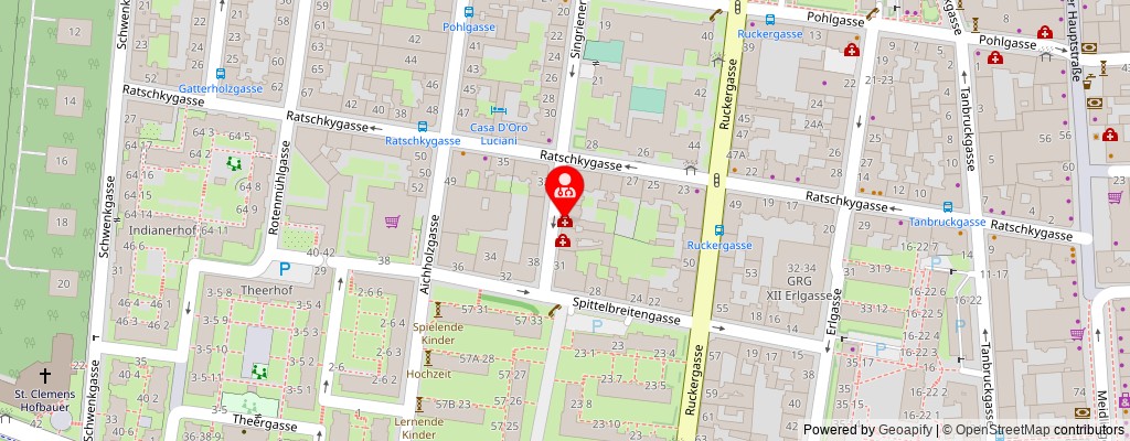 Street map section around the address