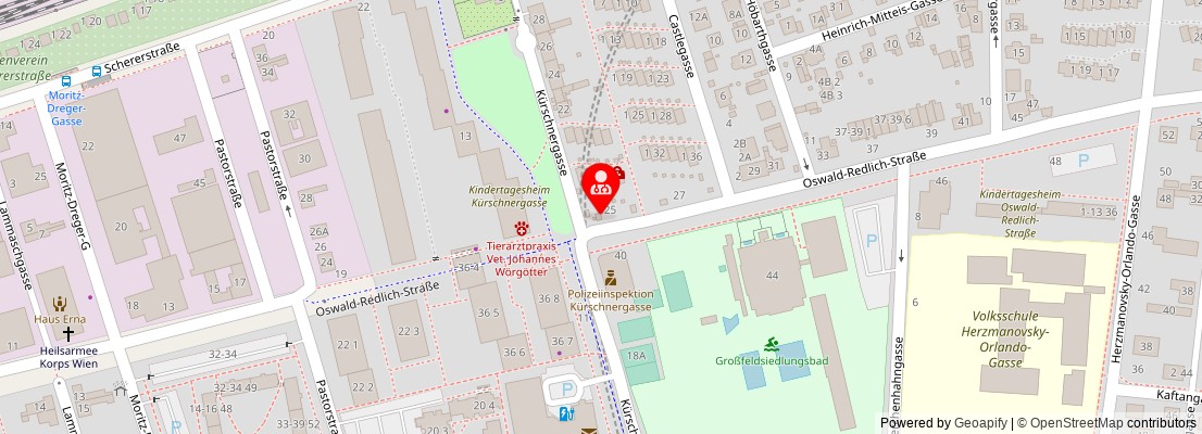 Street map section around the address