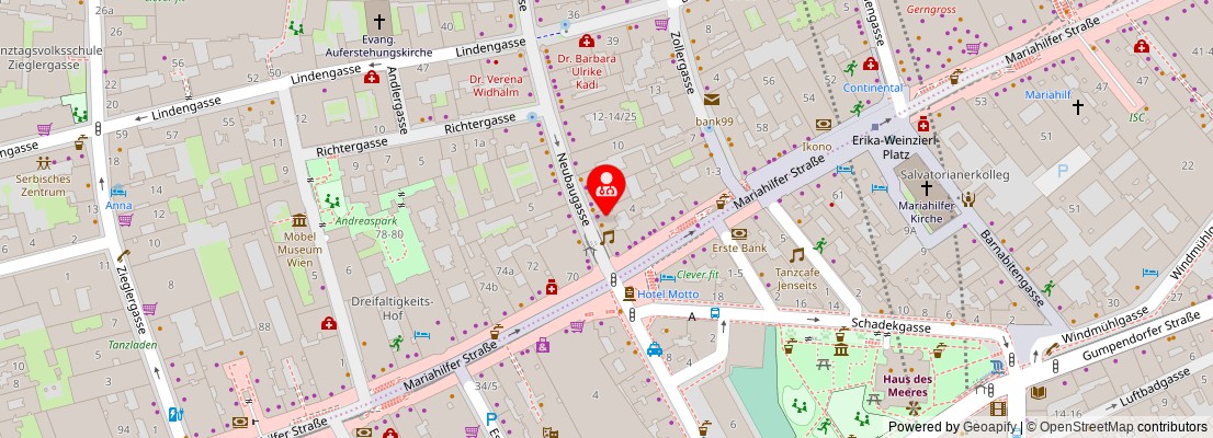 Street map section around the address