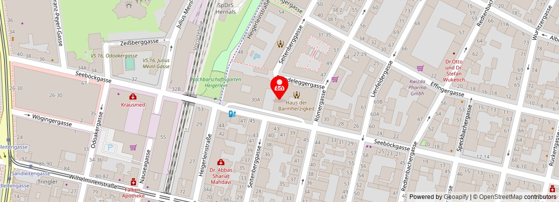 Street map section around the address