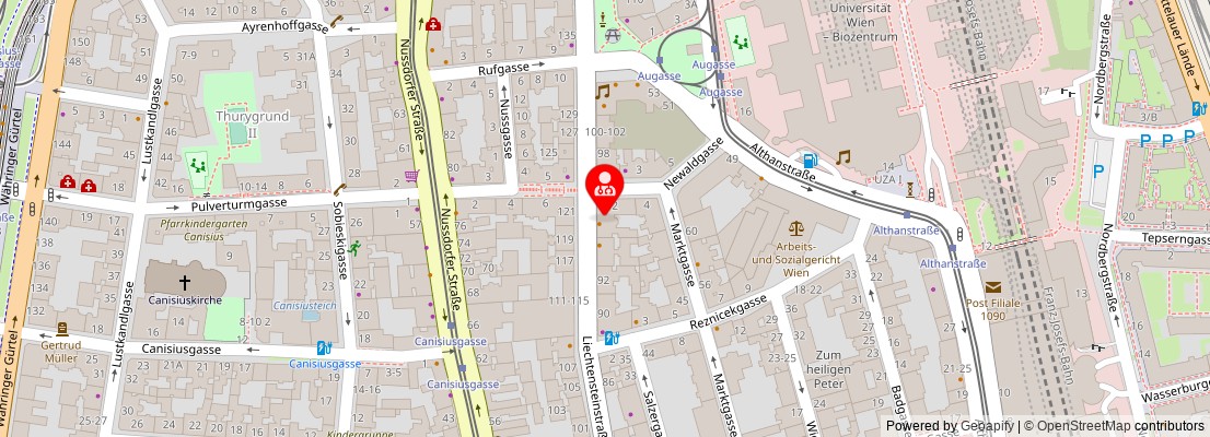 Street map section around the address