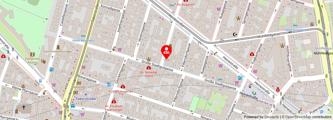 Street map section around the address