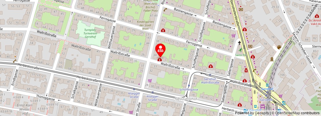 Street map section around the address