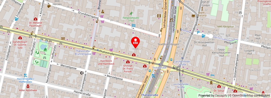 Street map section around the address