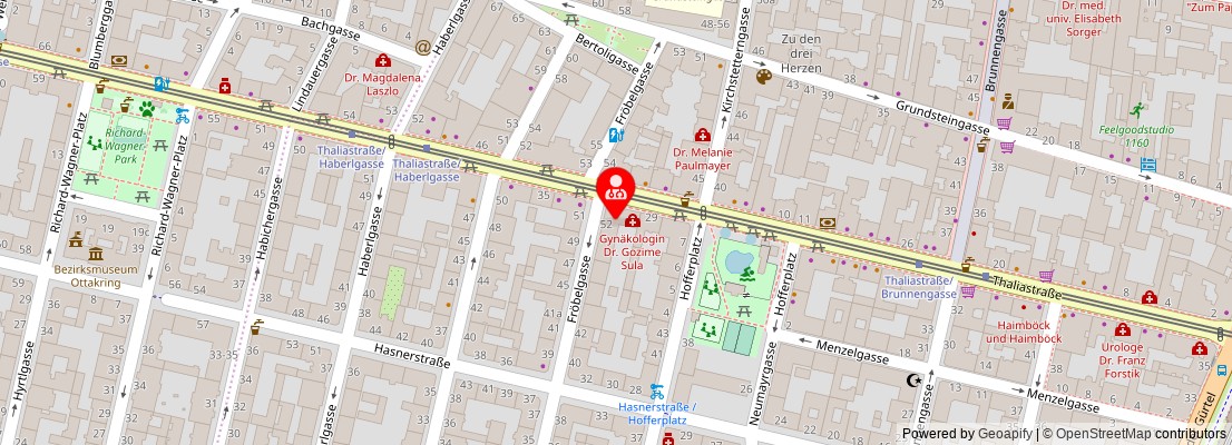 Street map section around the address