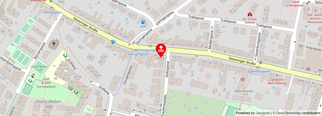 Street map section around the address