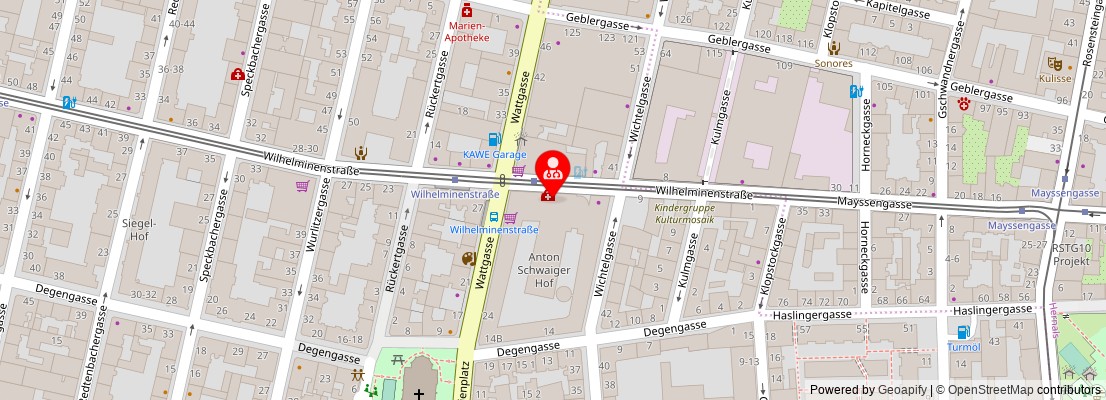 Street map section around the address