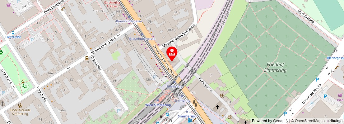 Street map section around the address