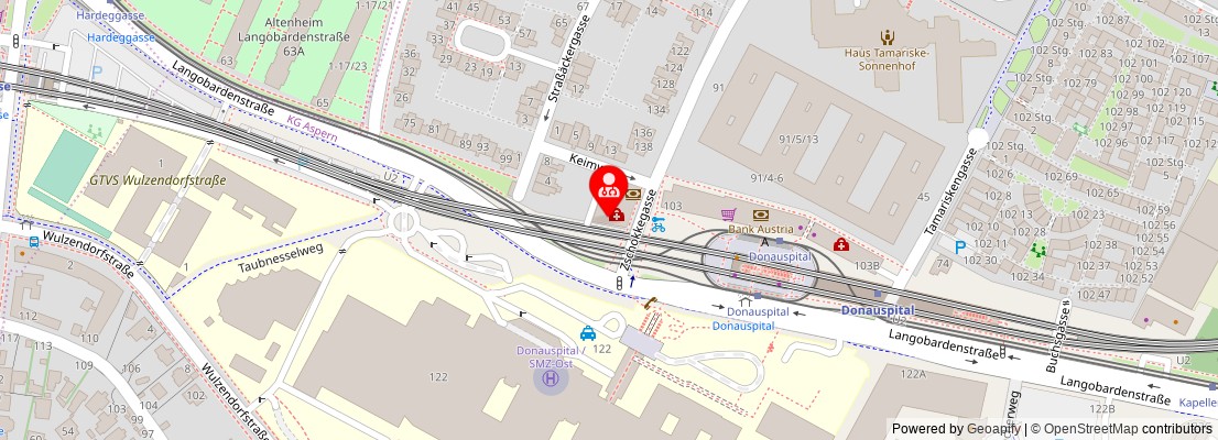 Street map section around the address