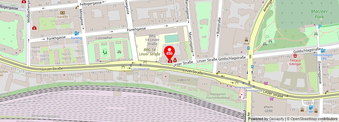 Street map section around the address