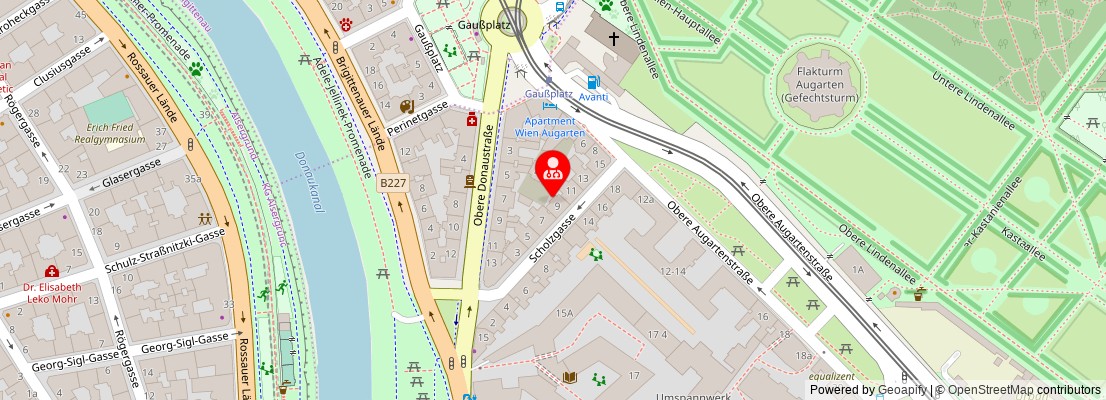 Street map section around the address