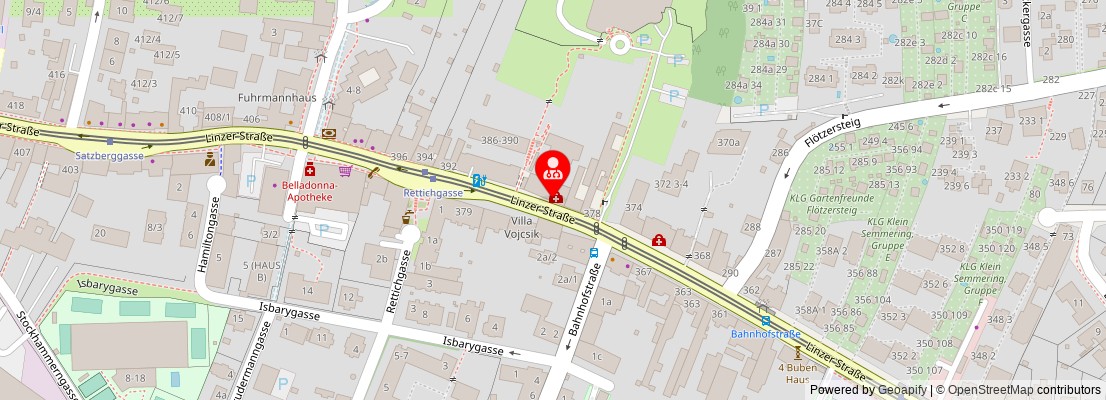 Street map section around the address