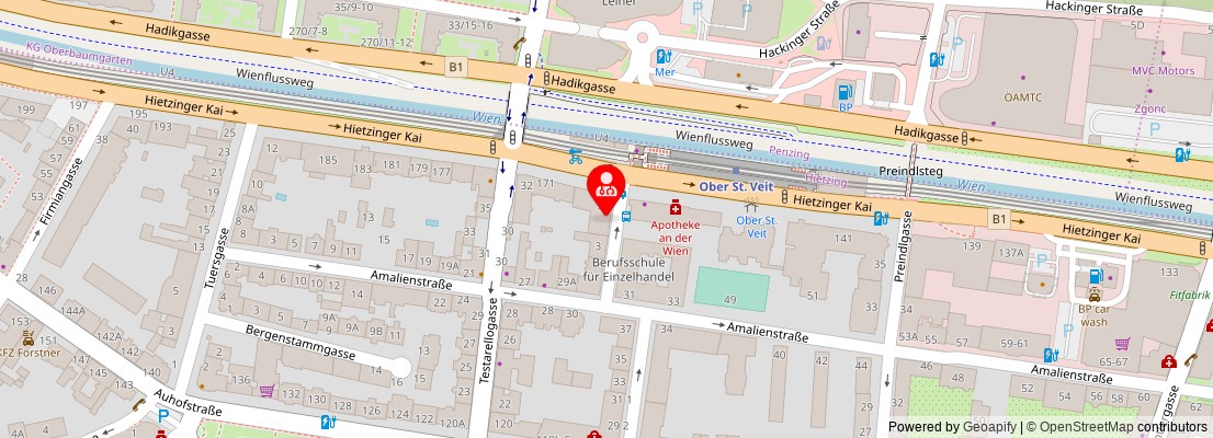Street map section around the address