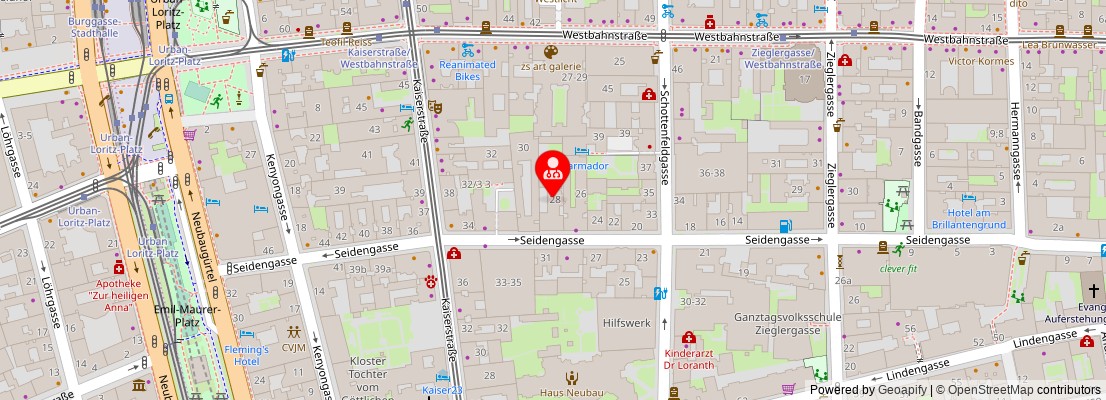 Street map section around the address