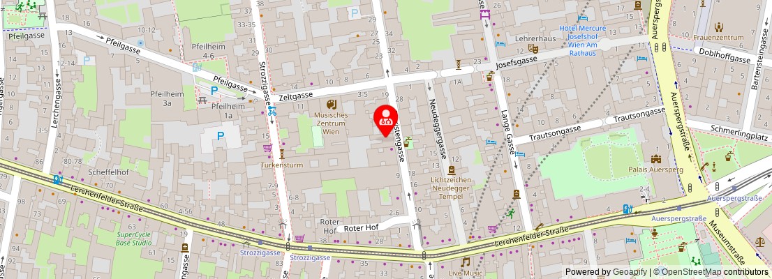 Street map section around the address