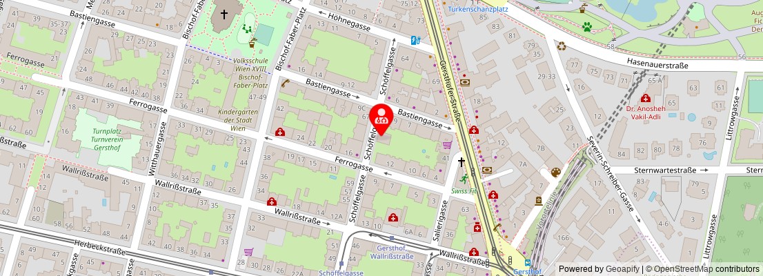 Street map section around the address