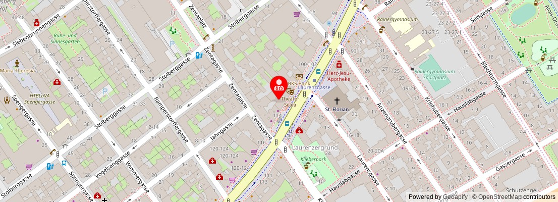 Street map section around the address