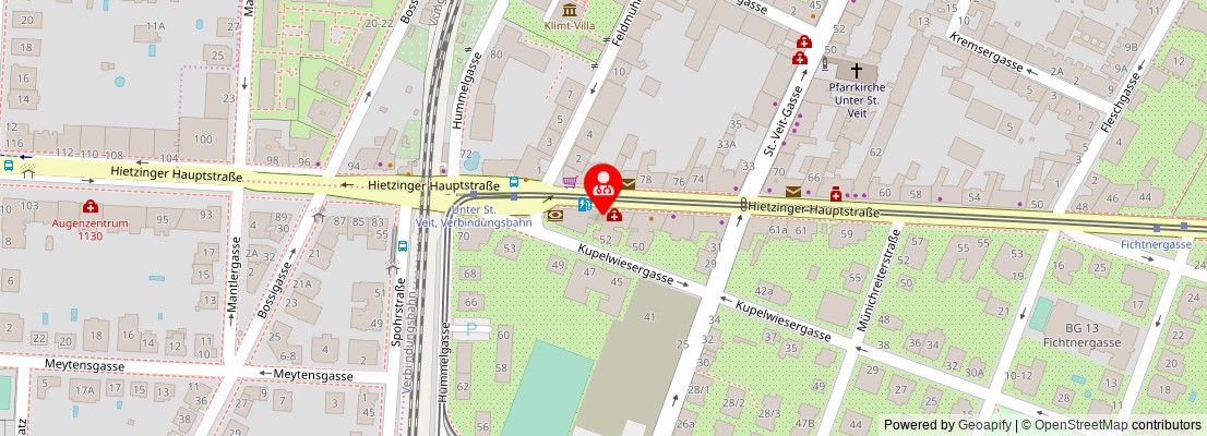 Street map section around the address