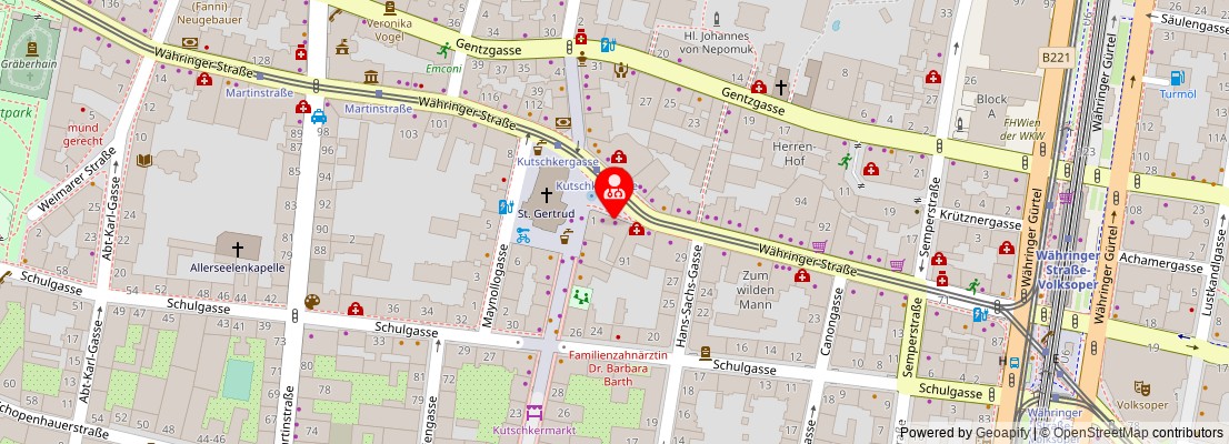 Street map section around the address