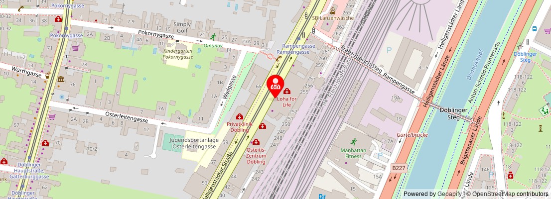 Street map section around the address