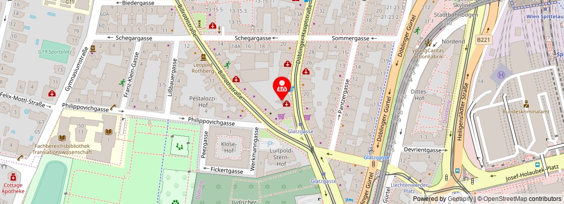 Street map section around the address