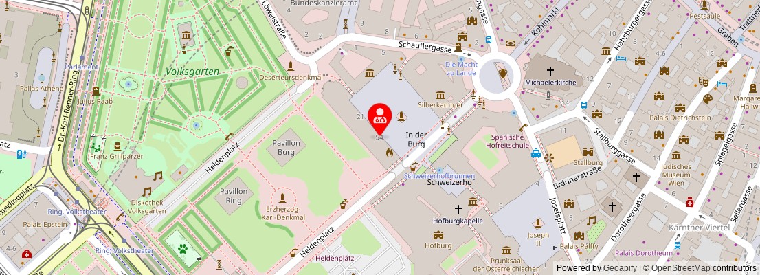 Street map section around the address