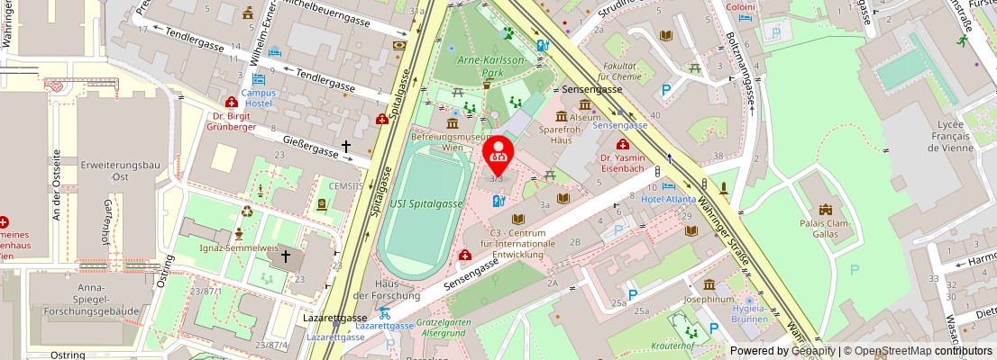 Street map section around the address