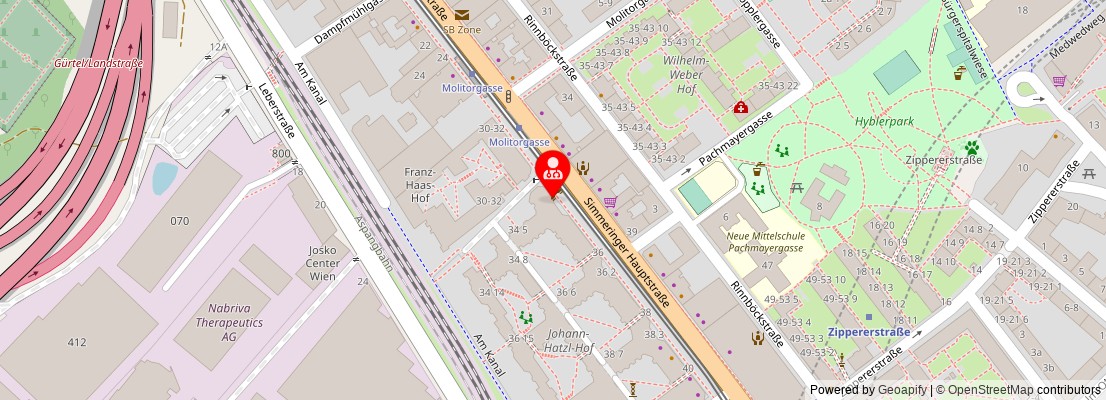 Street map section around the address