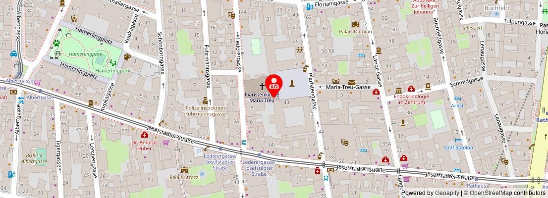Street map section around the address
