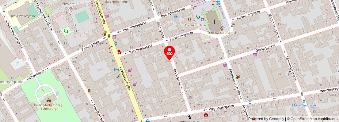 Street map section around the address