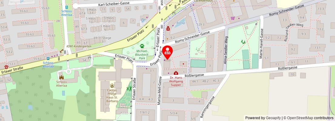Street map section around the address