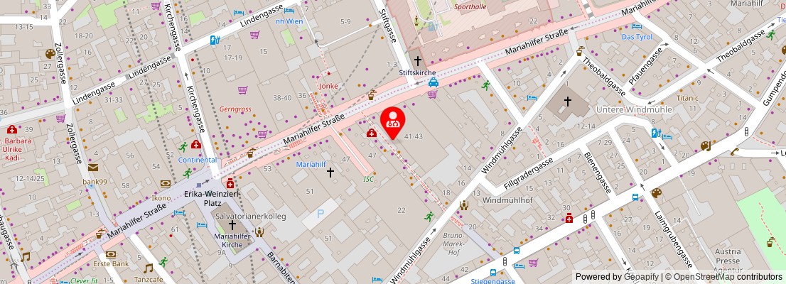 Street map section around the address