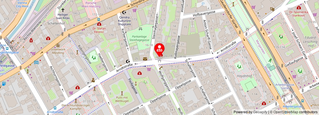 Street map section around the address