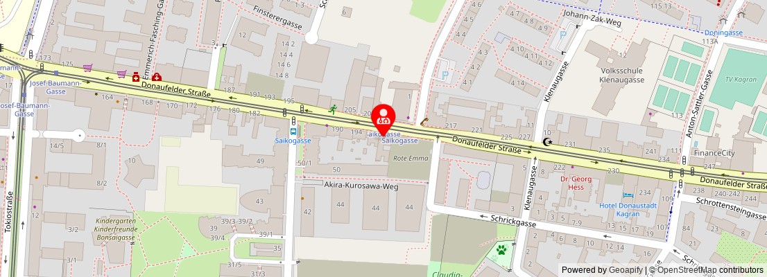Street map section around the address