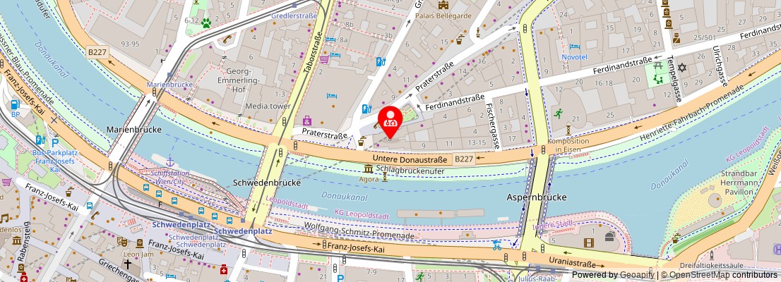 Street map section around the address