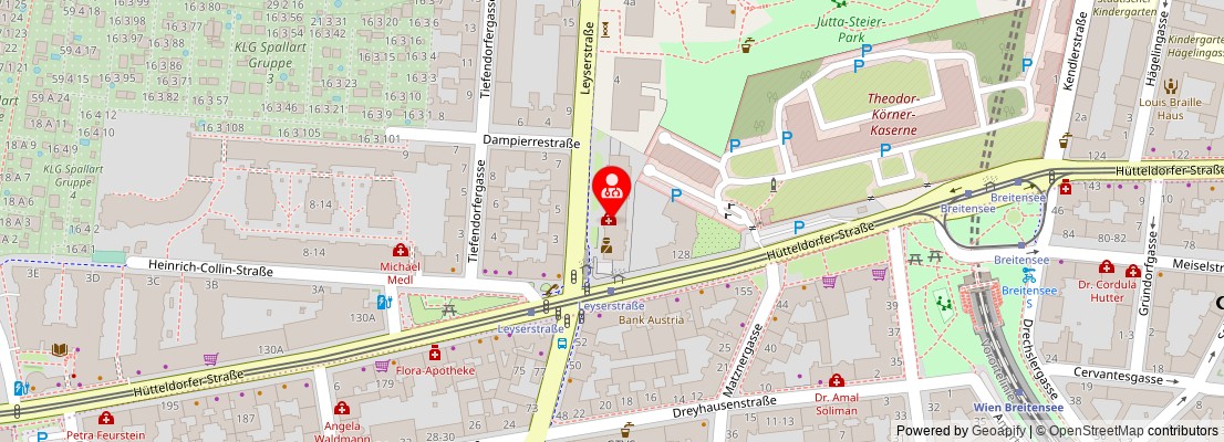 Street map section around the address