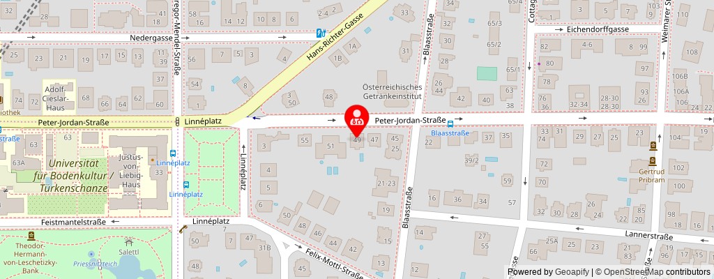 Street map section around the address