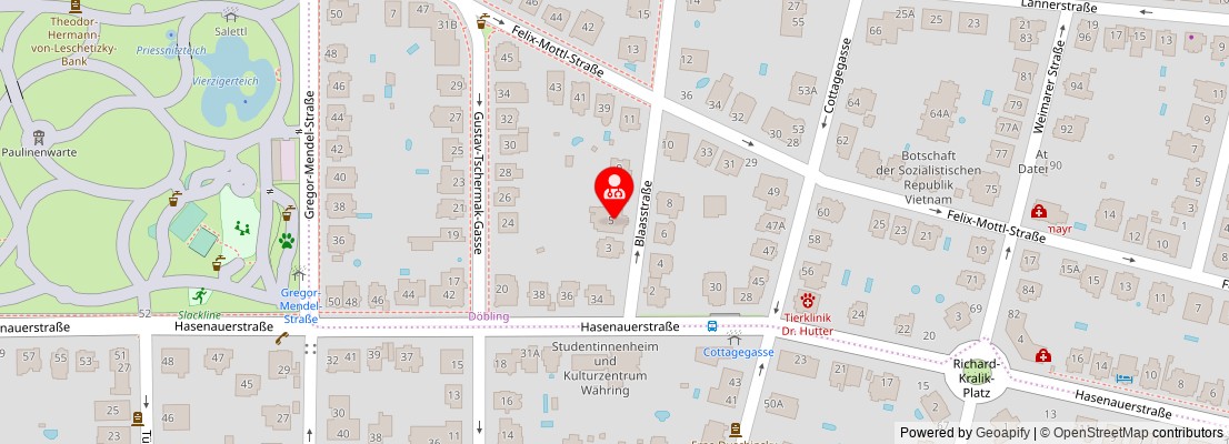 Street map section around the address