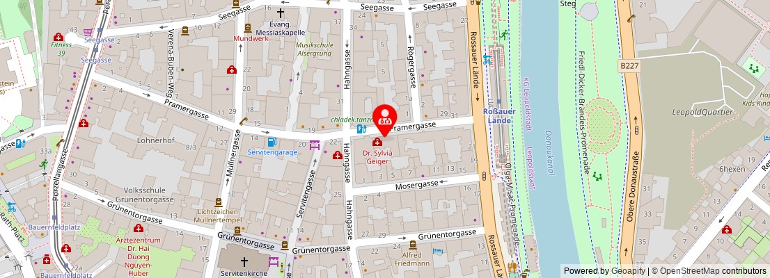 Street map section around the address